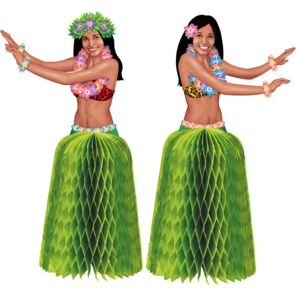 Tiki Honeycomb Hula Girl Centerpieces (2ct)