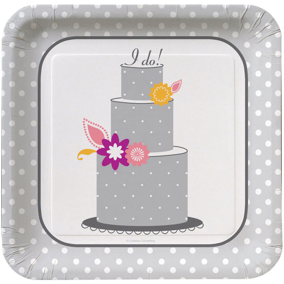 I Do Cake Banquet Plates (8ct)