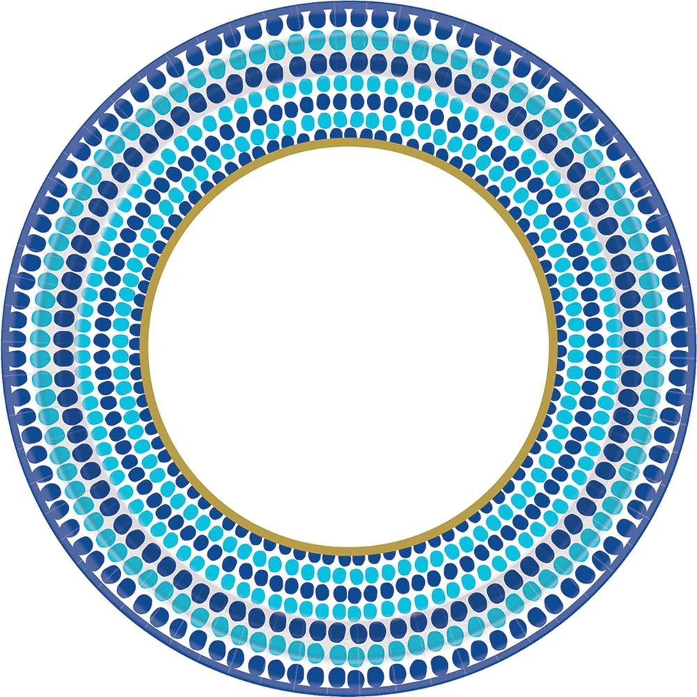 Indigo Dots Paper Dessert Plates (18 ct)