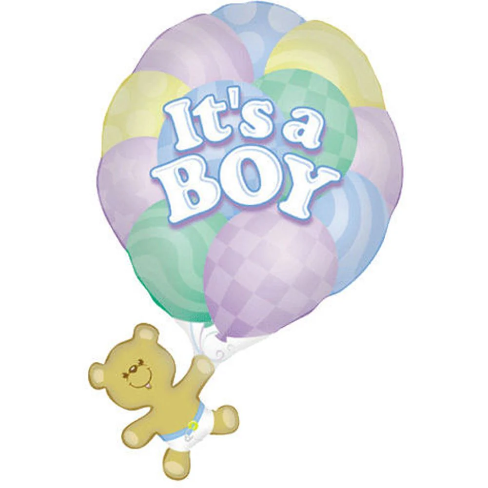 It's A Boy Bear W/balloons Helium Shape