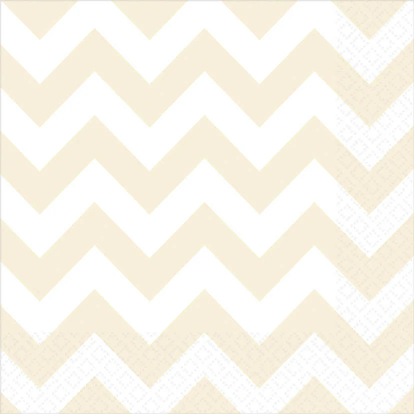 Ivory Chevron Luncheon Napkins (16ct)