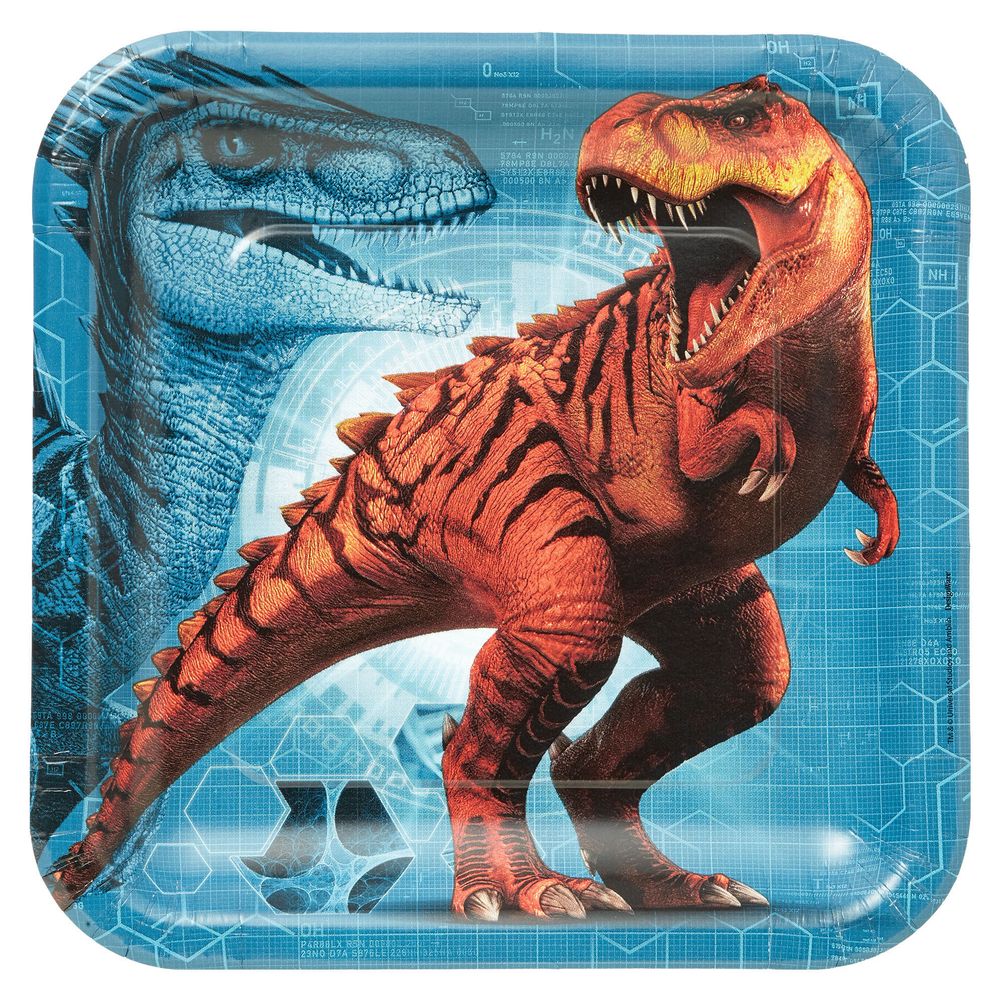 Jurassic World Plates 9" Square (8ct)