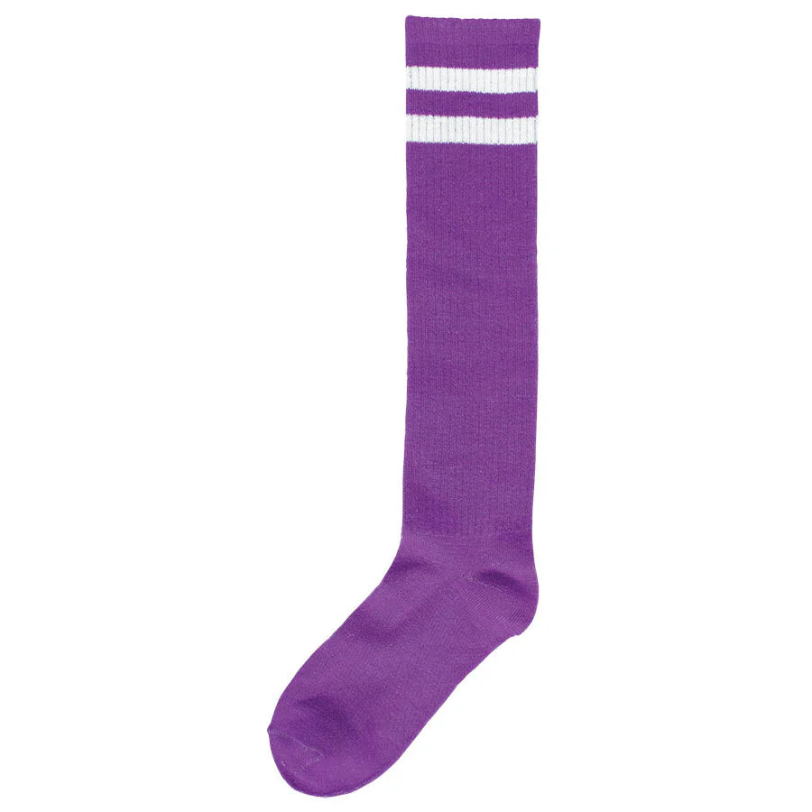KNEE SOCKS PRPL STRIPED