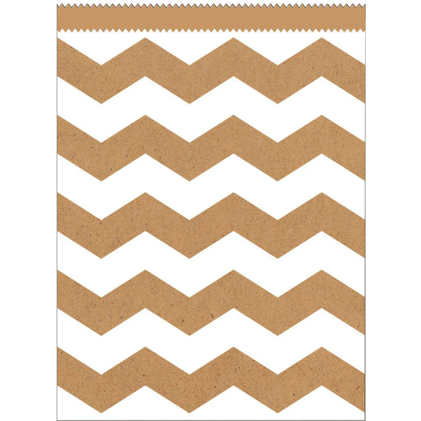 Kraft Chevron Large Paper Treat Bags