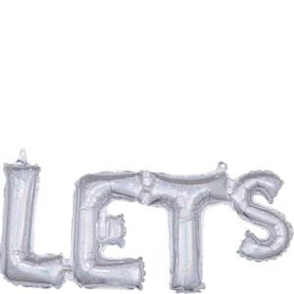 Block Phrase "Let's" Holographic Foil Balloon (1ct)