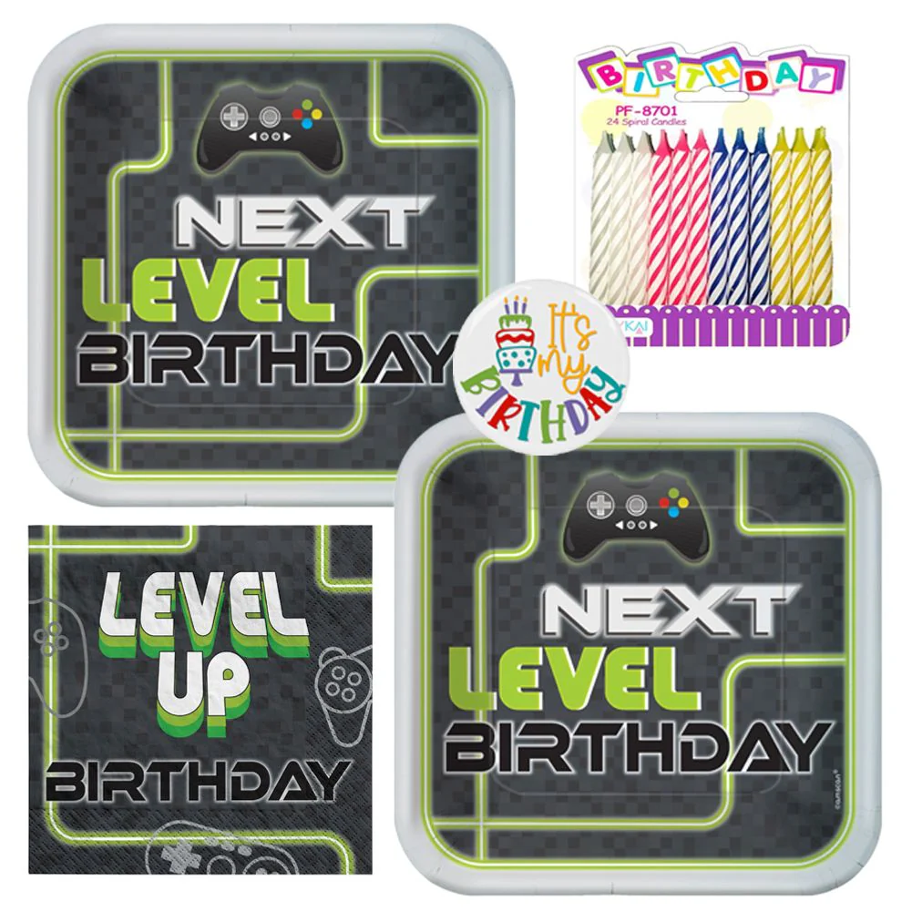 Level Up Tableware Party Kit for Pizza (16 Guests)