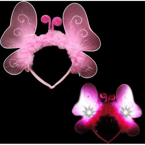 Light Up Pink Butterfly Headband