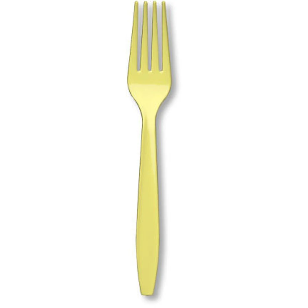 Light Yellow Midweight Plastic Forks (20ct)