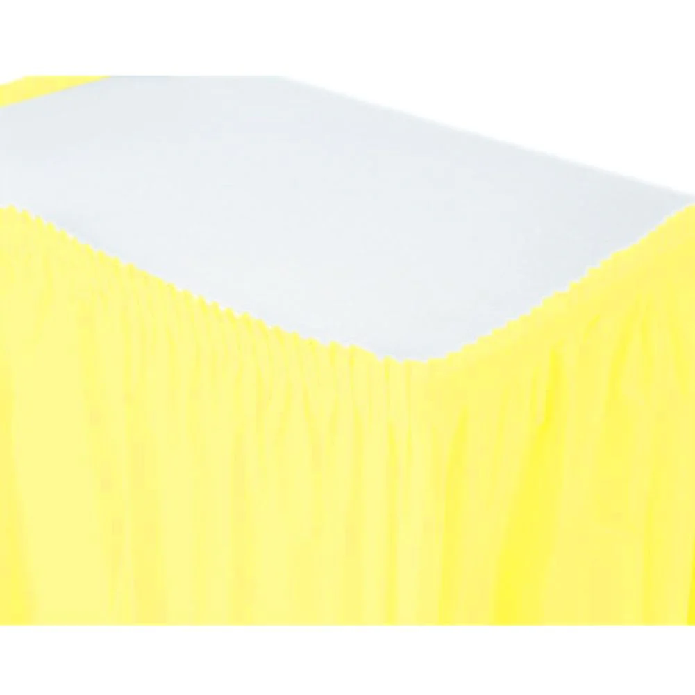 Light Yellow Tableskirt Plastic 14' X 29"