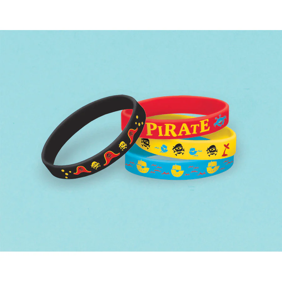 Little Pirate Rubber Bracelets (4ct)