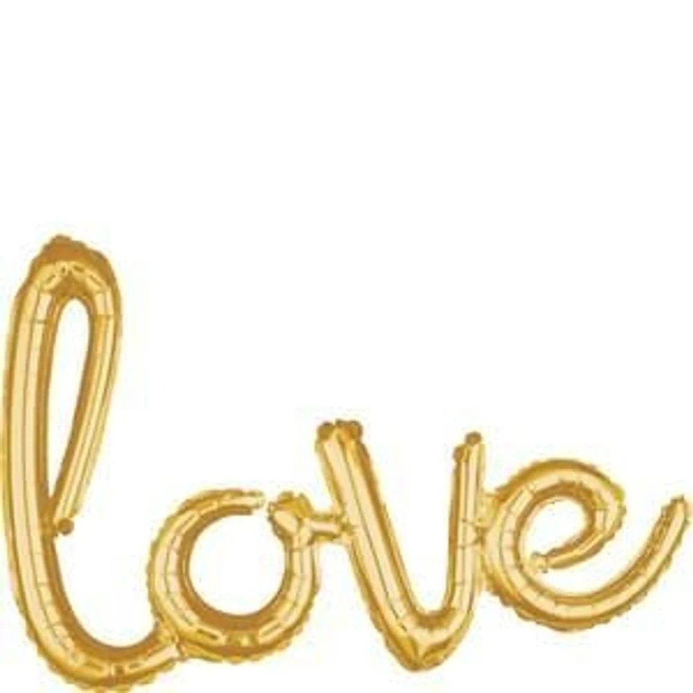 Love Gold Script Phrase Foil Balloon (1ct)