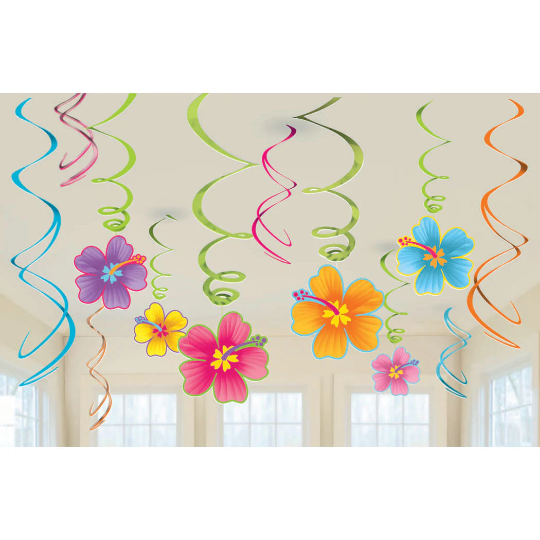 Luau Hanging Swirls Value Pack (12ct)