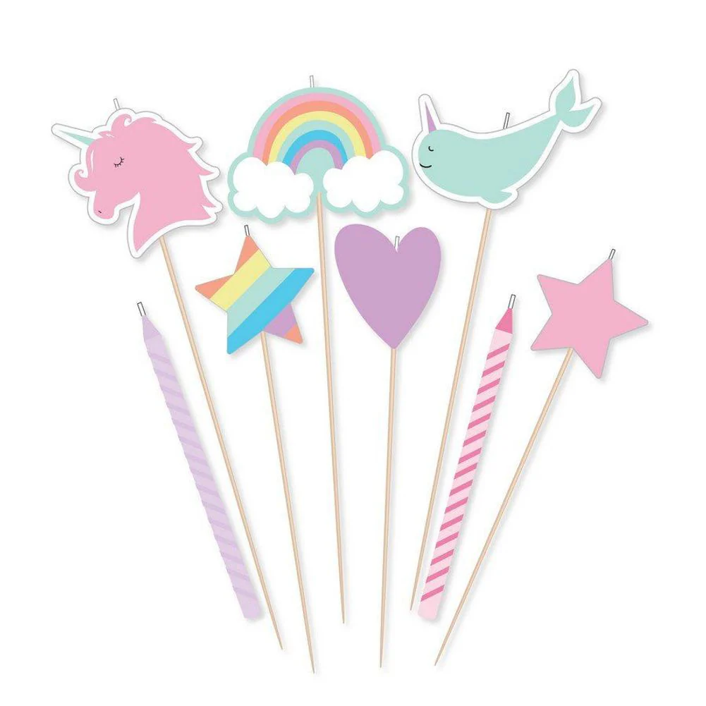 Magical Rainbow Birthday Candles, 8ct