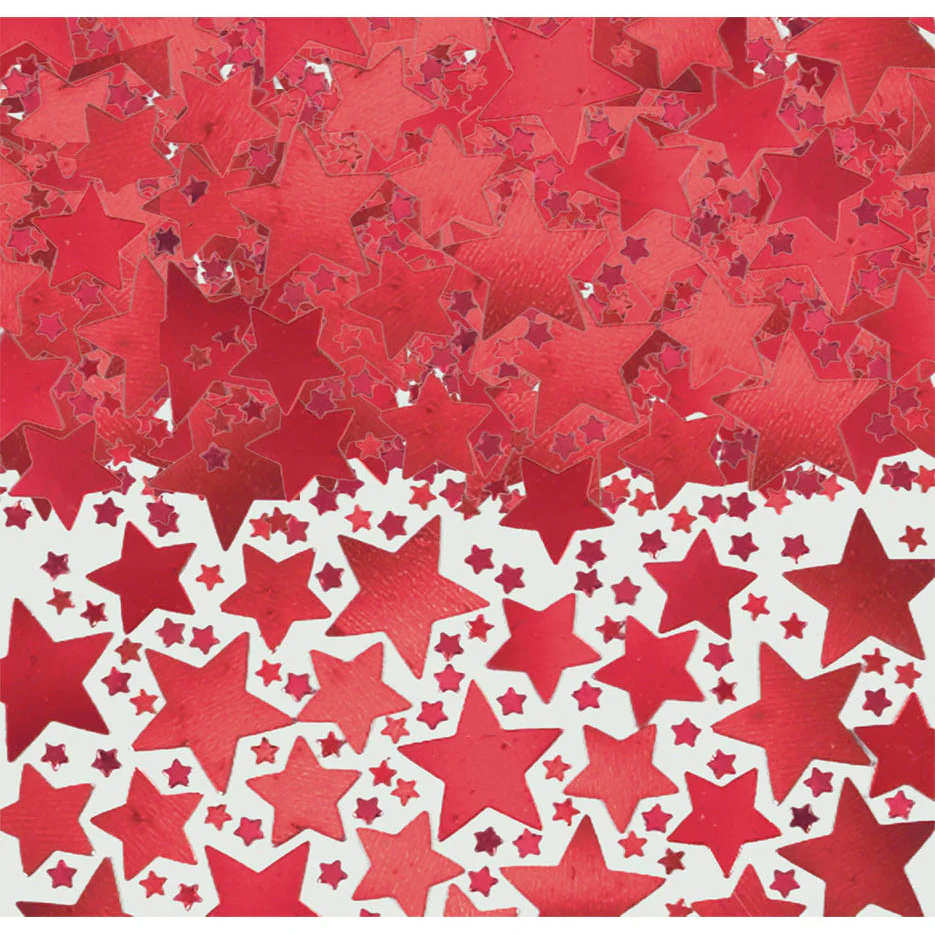 Metallic Star Confetti Red