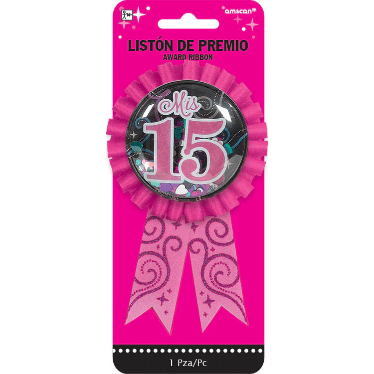 Mis Quince Confetti Pouch Award Ribbon