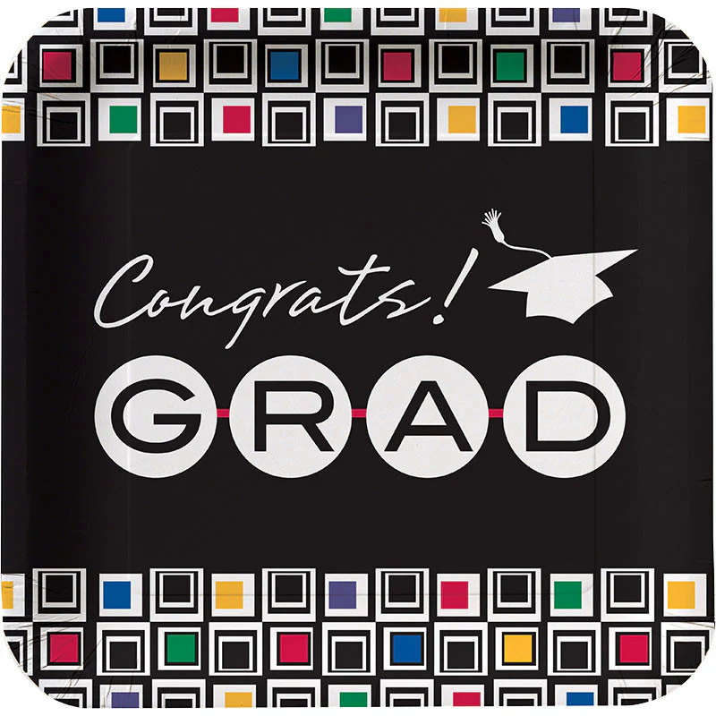 Mod Grad Banquet Plates (8ct)
