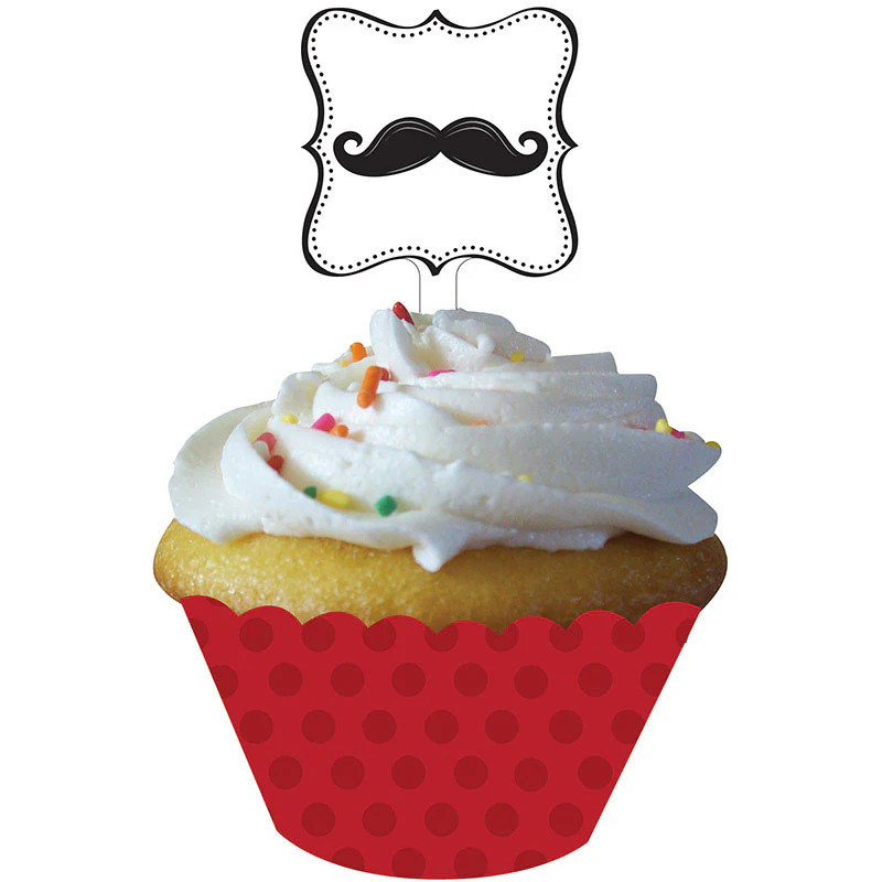 Mustache Madness Cupcake Wraps and Picks
