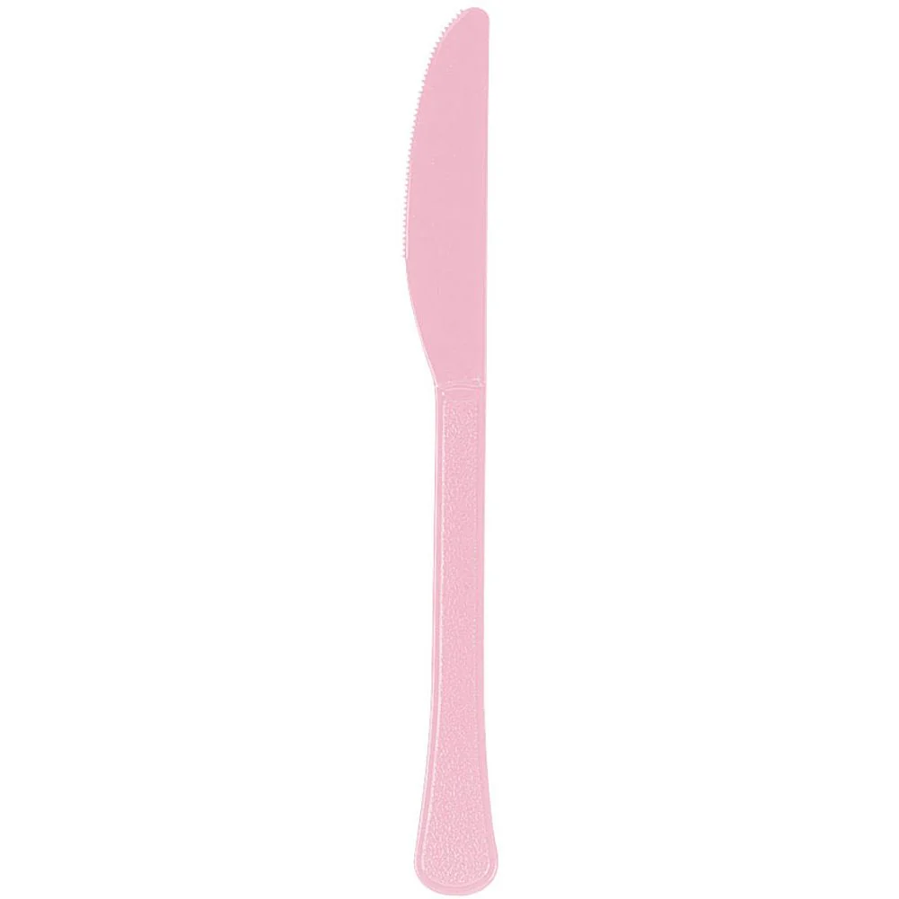 New Pink Midweight Plastic Knives (100ct)