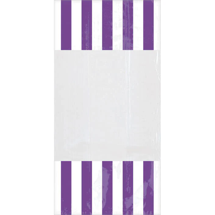 New Purple Striped Cello Bags (10ct)