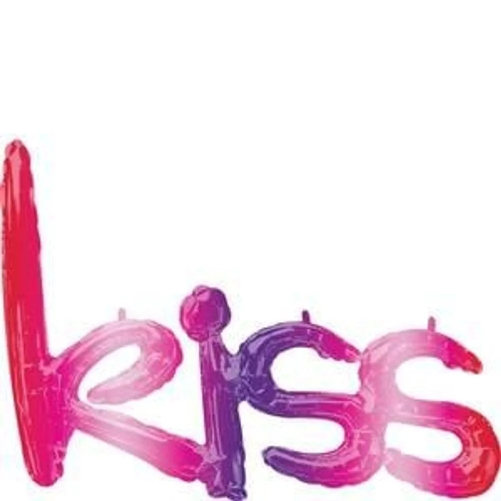 Script Phrase "Kiss" Ombre Foil Balloon (1ct)