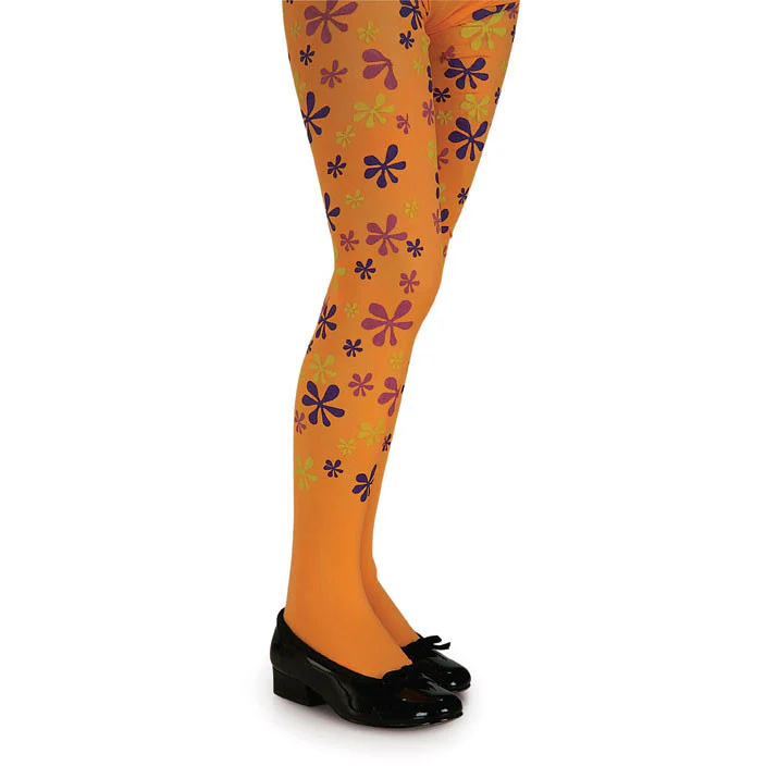 Orange Flower Power Tights Child Large