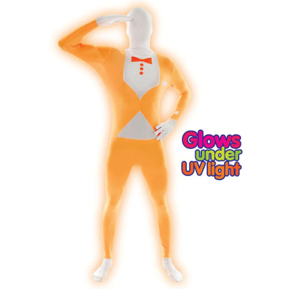 Orange Fluorescent Tuxedo Morphsuit Mens Large