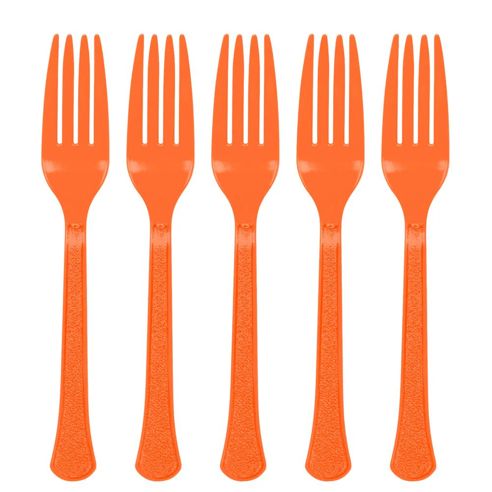 Orange Peel Midweight Plastic Forks (20ct)