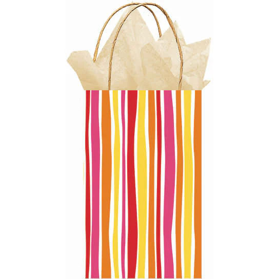Orange Stripe Printed Cub Gift Bag