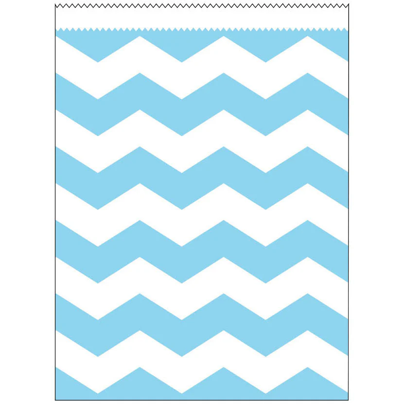 Pastel Blue Chevron Large Paper Treat Bags