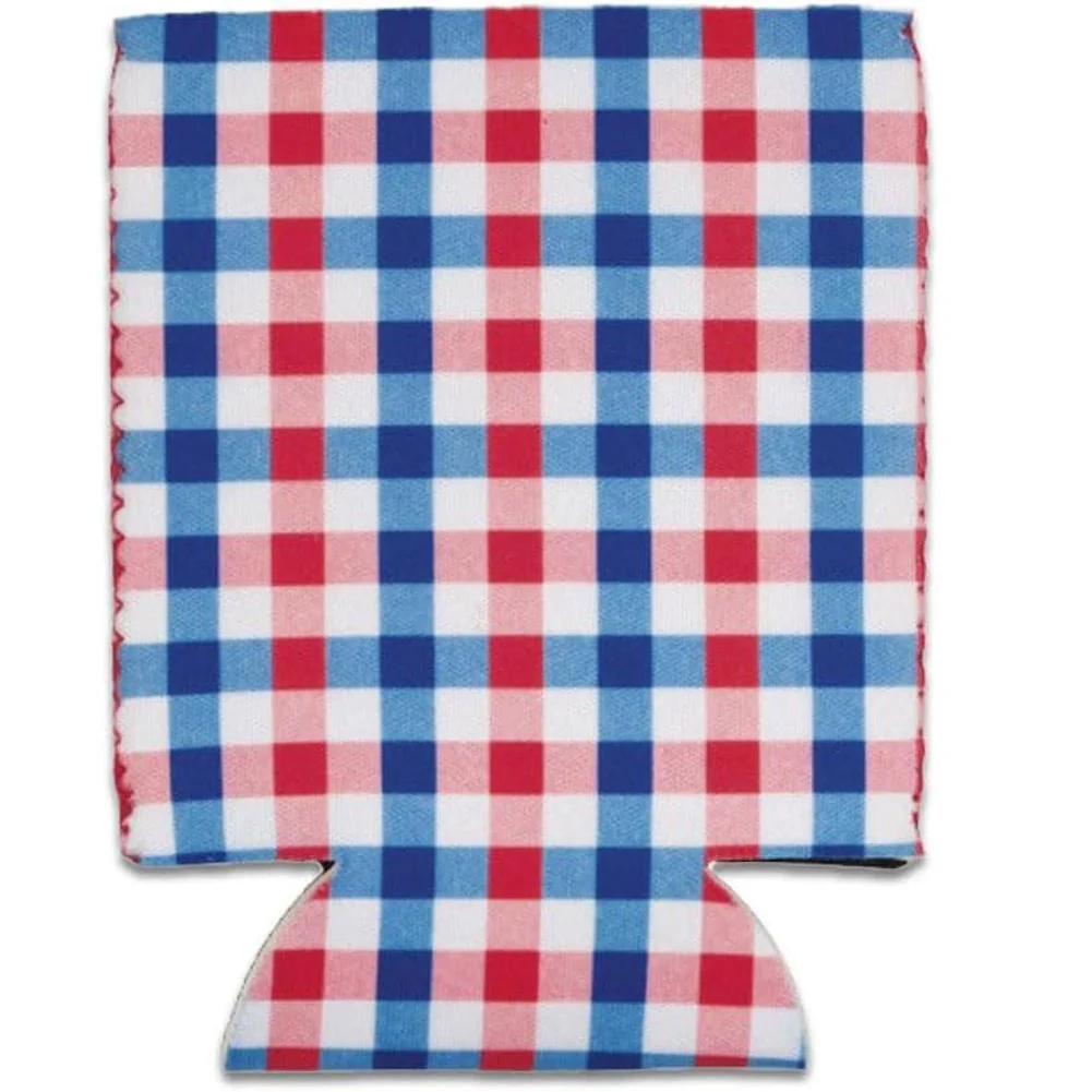 Patriotic Gingham Can Coolers (2ct)
