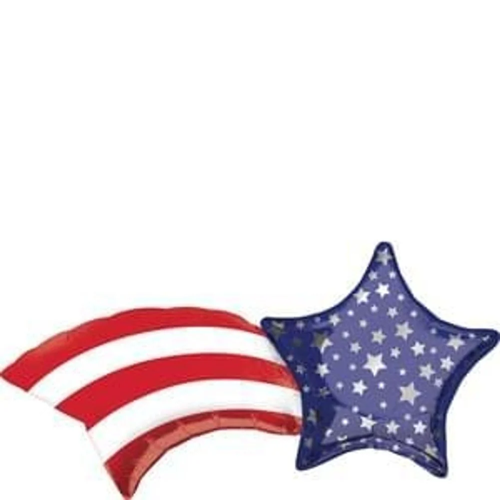 Patriotic Shooting Star Super Shape Foil Balloon