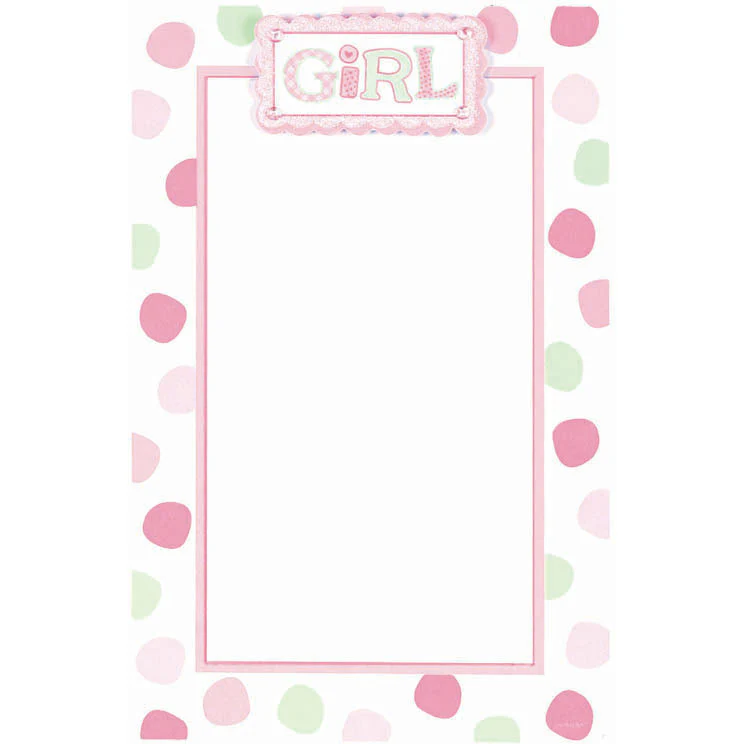 Pink Baby Dots Printable Invitations