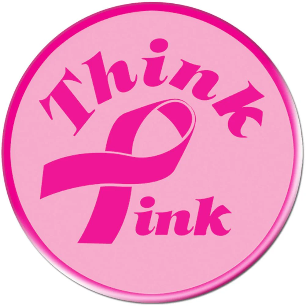 Pink Ribbon Button