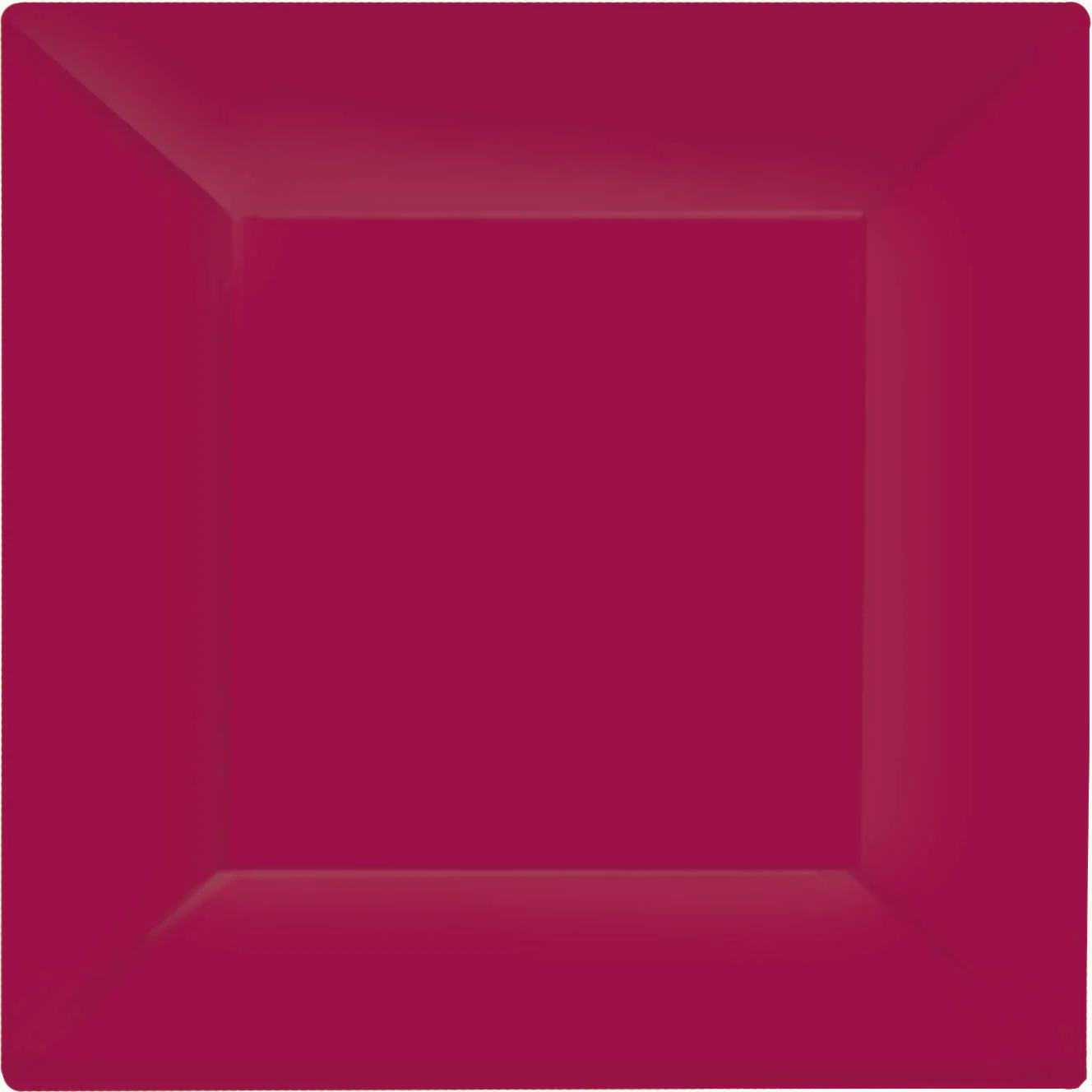 Raspberry Plastic Square Banquet Plates (10ct)