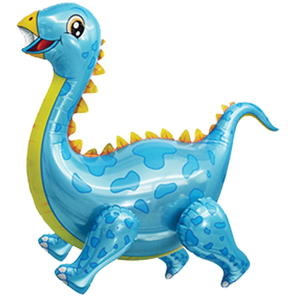 Playful Dinosaur Blue 4D Button Air Inflate Foil Balloon (1ct)
