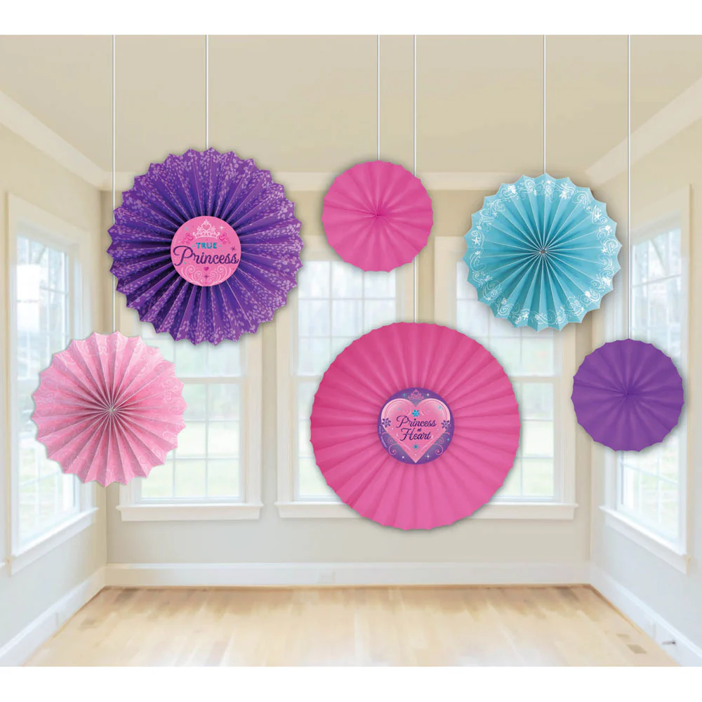 Princess Boutique Hanging Fans (6ct)