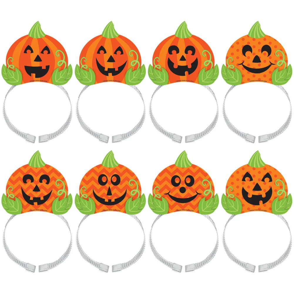 Pumpkin Halloween Headbands (8ct)