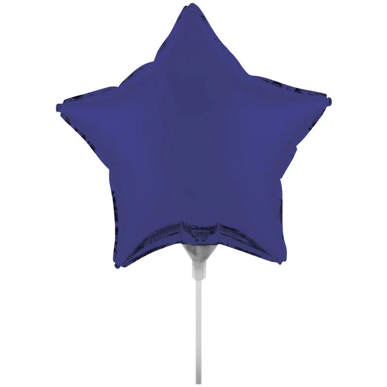 Purple 6" Air Filled Foil Star Balloon with Stick