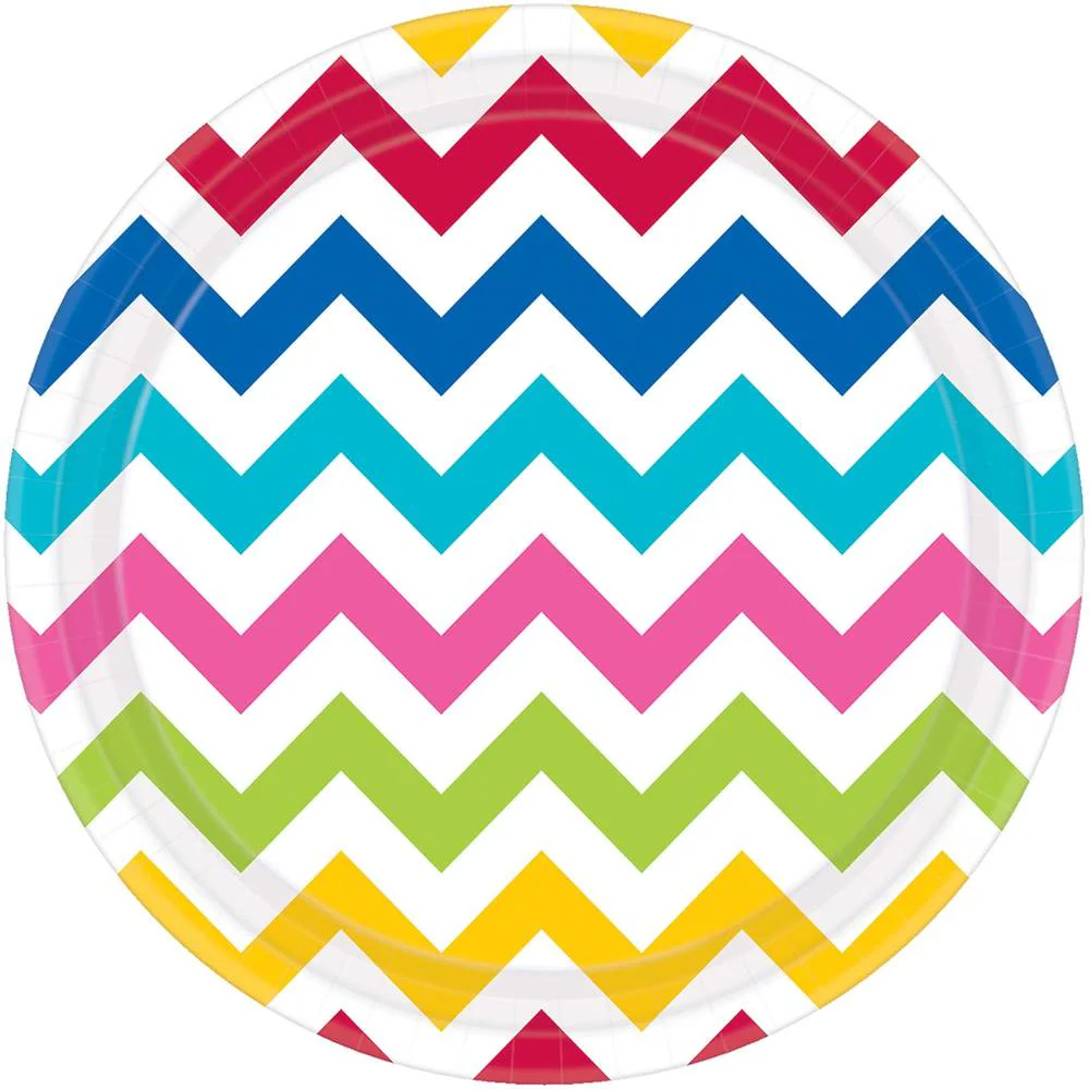 Rainbow Chevron Dinner Plates (8ct)