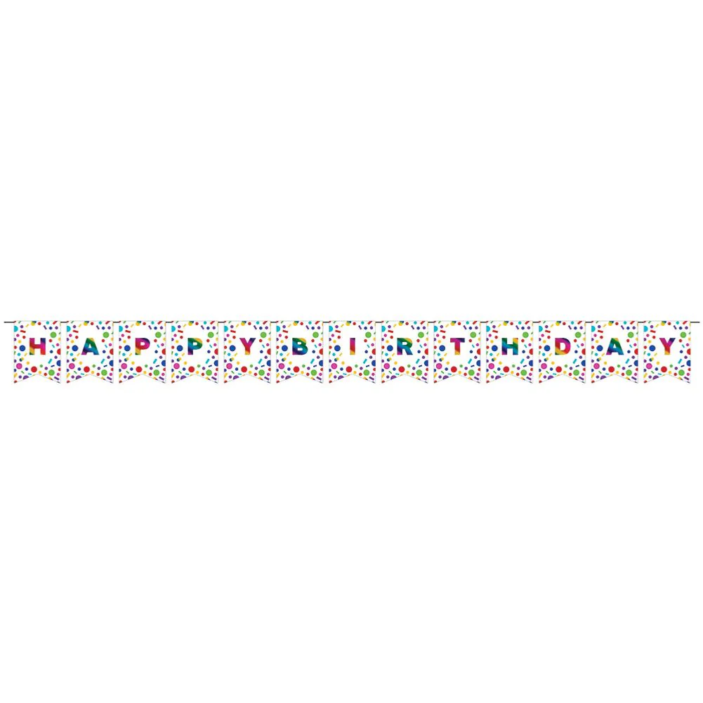 Rainbow Foil Pennant Banner Kit