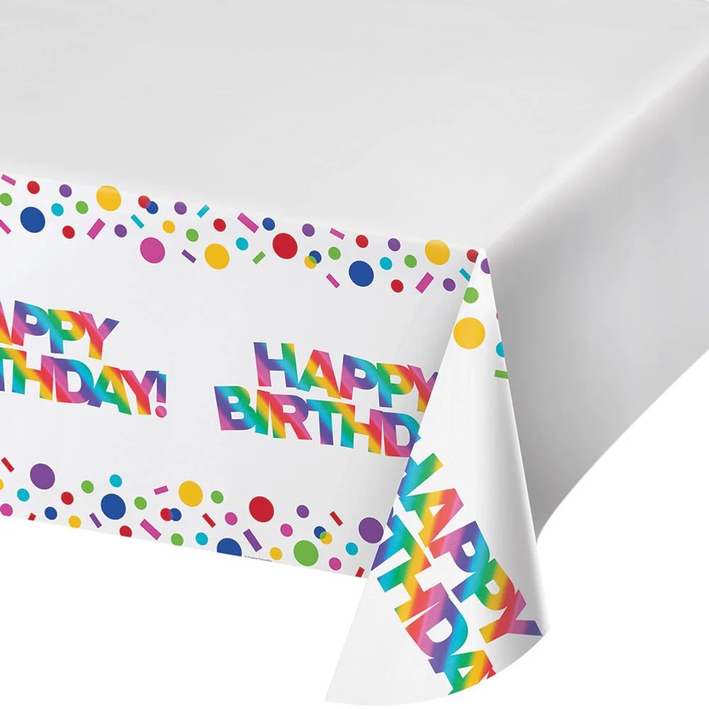 Rainbow Foil Plastic Rectangle Tablecover