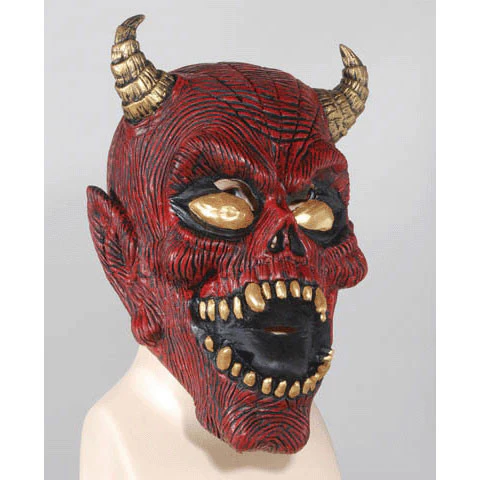 Red Devil With Horns Mask