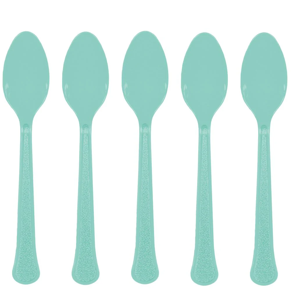 Robins Egg Blue Midweight Plastic Spoons (20ct)
