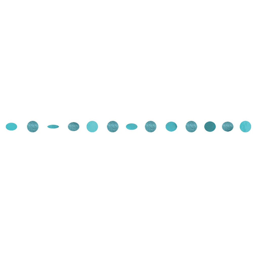 Robins Egg Blue Round Glitter String Garlands (6 ct)