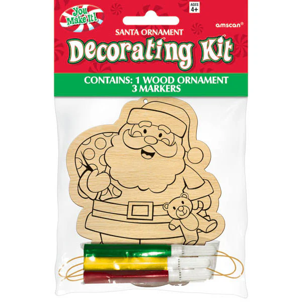 Santa Wood Ornament Decorating Kit