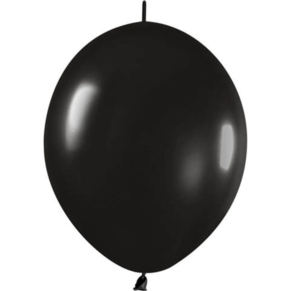 Sempertex 12" Deluxe Black Link-O-Loon Latex Balloons (50ct)
