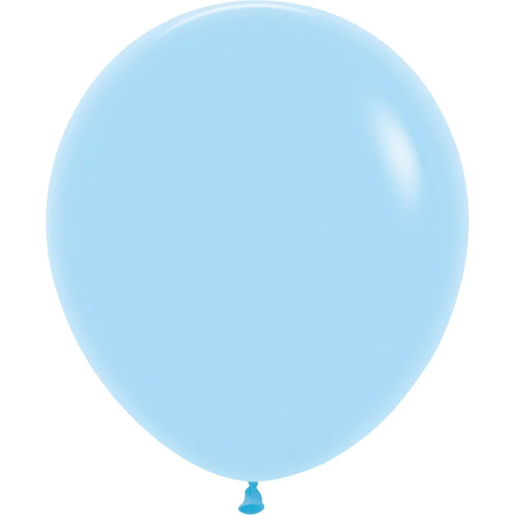 Sempertex 18" Pastel Matte Blue Latex Balloons (25ct) - Image 2
