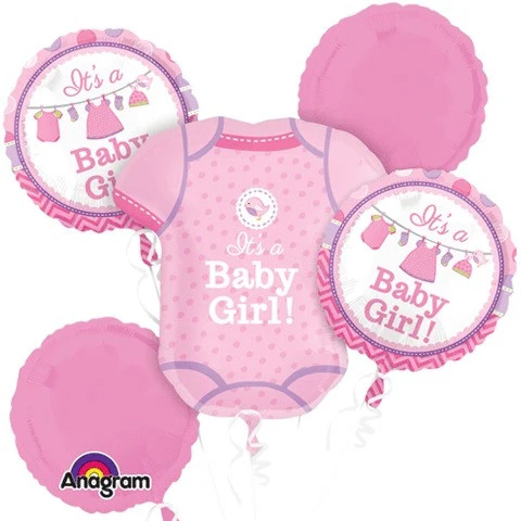 Shower with Love Girl Bouquet of Balloons (5pc)