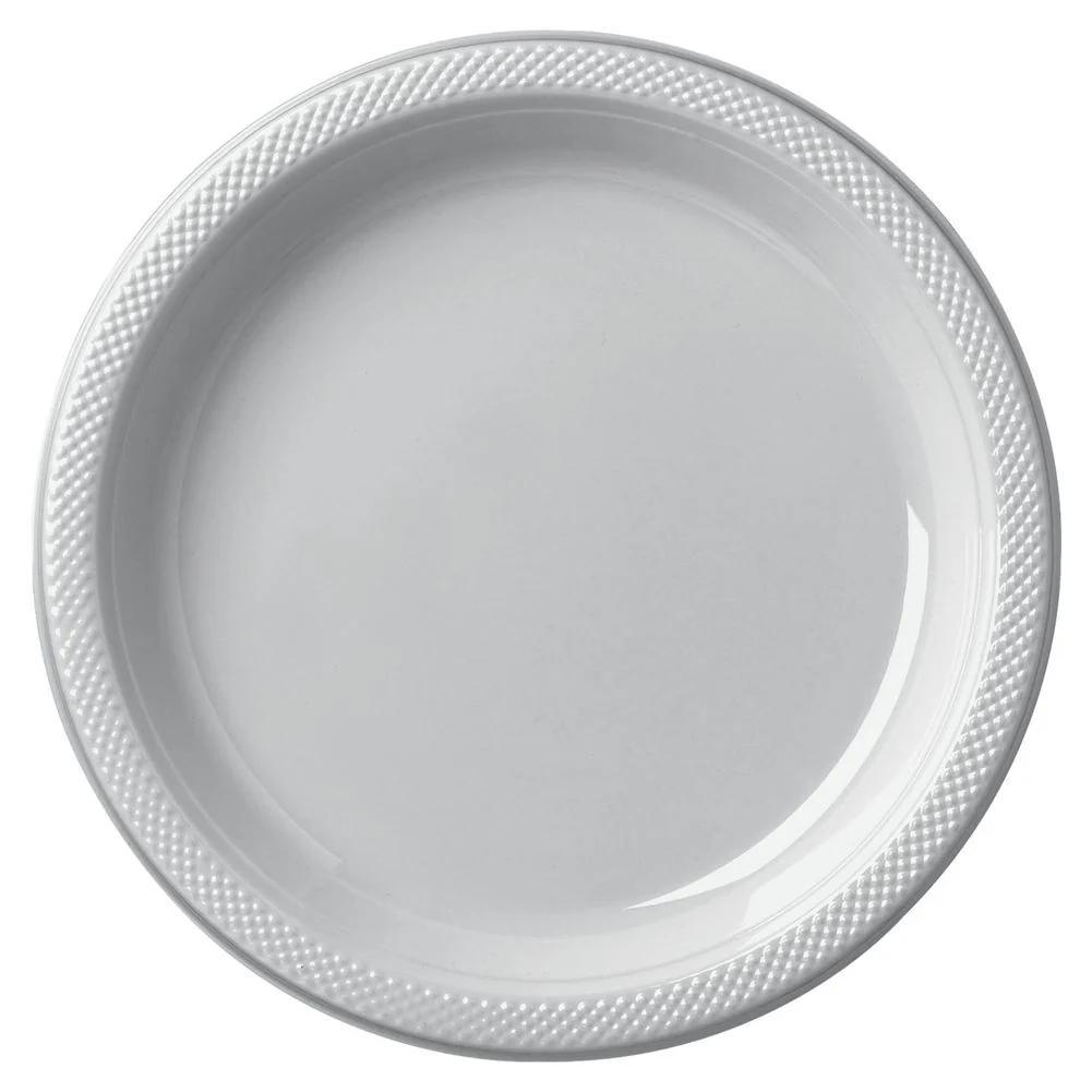 Silver Plastic Banquet Plates (20ct)
