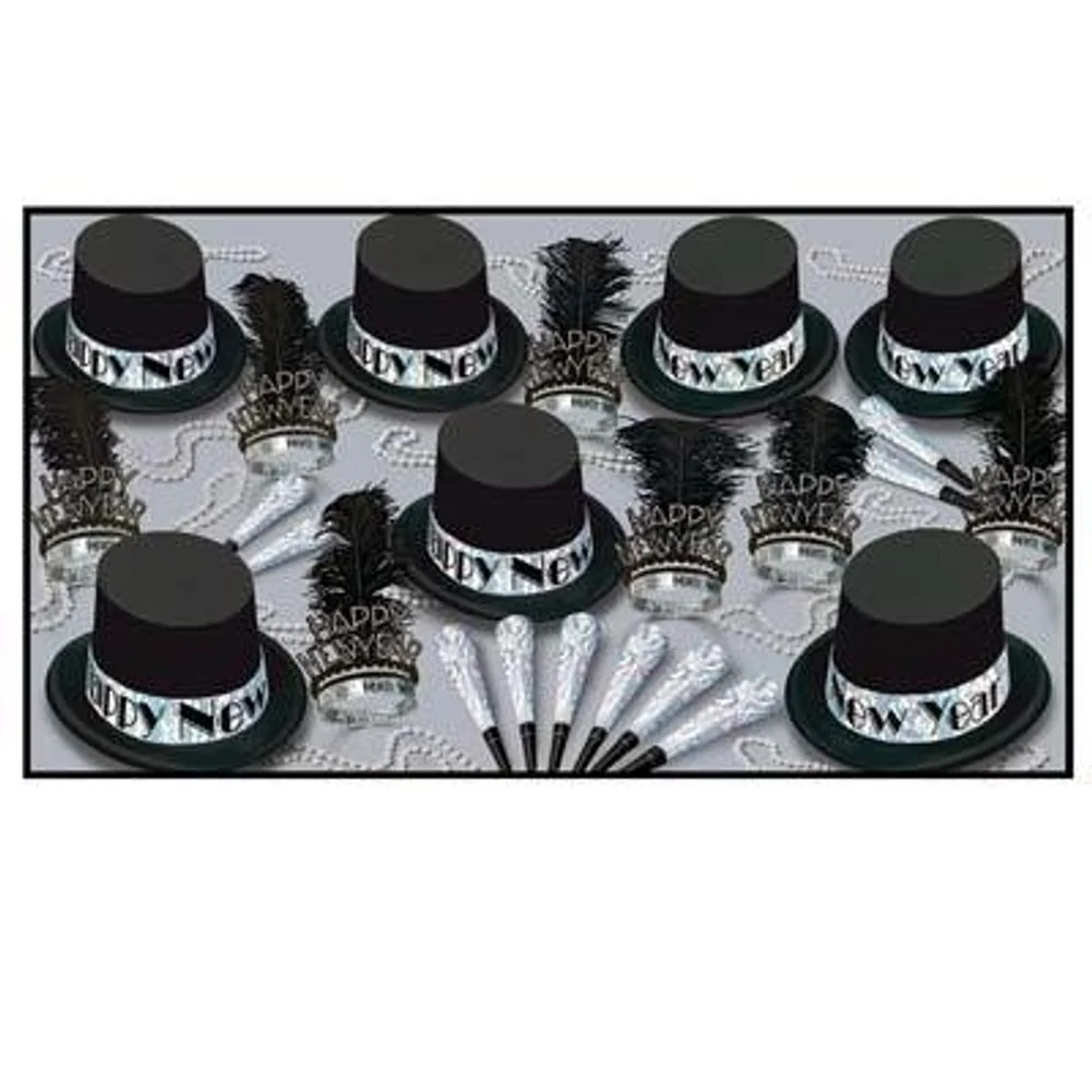 Silver Top Hat Asst for 10